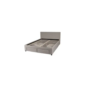 Marque Generique Lit LUGANO 140×190 + 1 Sommier + 4 Tiroirs / Gris Clair excellents soldes 8