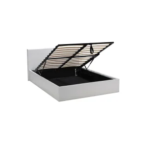 Marque Generique Lit Coffre BARCELONA 140×190 + 1 Sommier / Blanc luxe soldes 9
