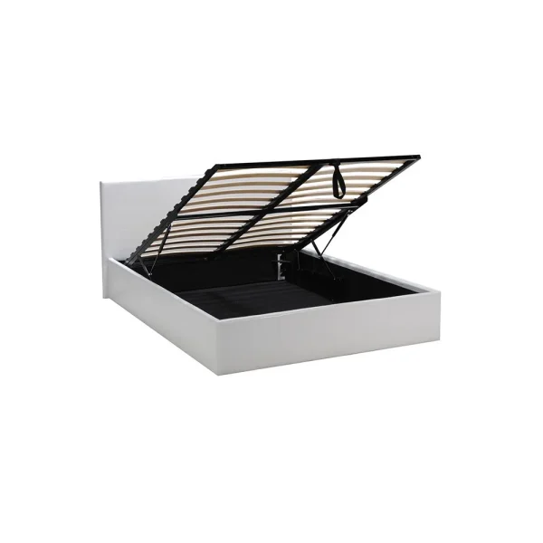 Marque Generique Lit Coffre BARCELONA 140×190 + 1 Sommier / Blanc luxe soldes 4
