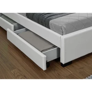 dernières CONCEPT USINE Lit Enfield Blanc – Tête De Lit LED Et Rangement 4 Tiroirs 11