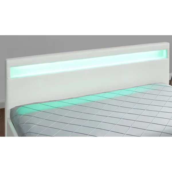 dernières CONCEPT USINE Lit Enfield Blanc – Tête De Lit LED Et Rangement 4 Tiroirs 5