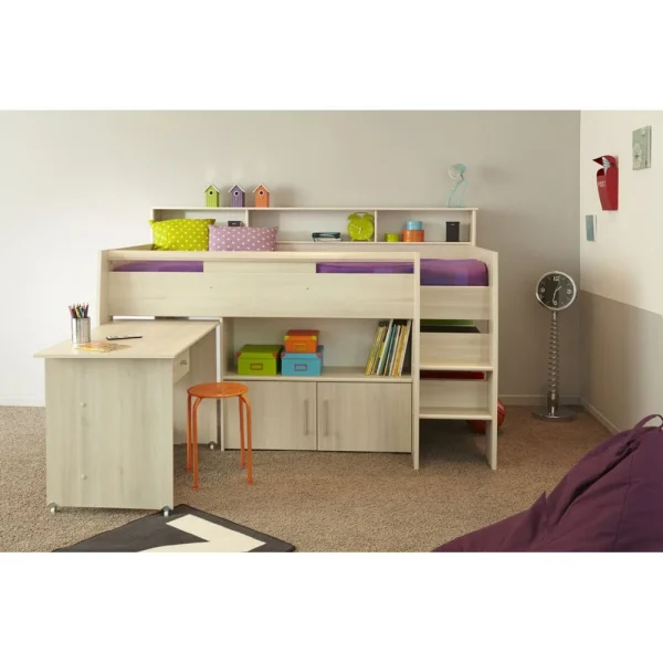 BUT Lit Combiné 90×200 Cm SWAN Avec Sommier Acacia Clair commentaire favorable 5