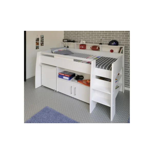 Dernières Nouveautés BUT Lit Combiné 90×200 Cm SWAN Sommier Inclus Blanc 3