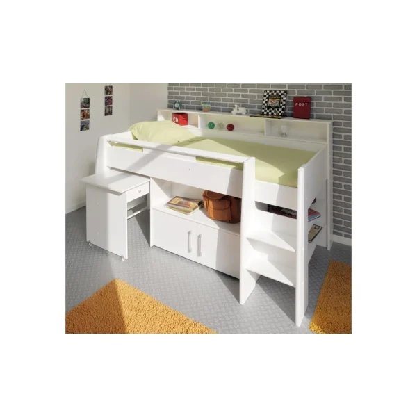 Dernières Nouveautés BUT Lit Combiné 90×200 Cm SWAN Sommier Inclus Blanc 4