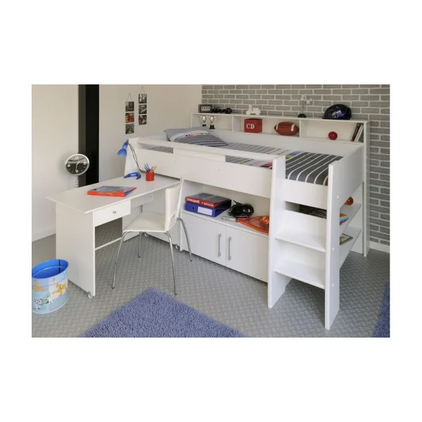 Dernières Nouveautés BUT Lit Combiné 90×200 Cm SWAN Sommier Inclus Blanc 5
