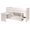 BUT Lit Combiné Avec Bureau 90×200 Cm LOAN Blanc meilleur cadeau 17