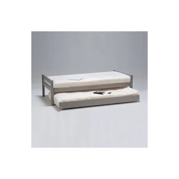 Marque Generique Lit Gigogne JUSTIN 90×200 + 2 Sommiers + 1 Tiroir-lit / Gris marques de renommée 4