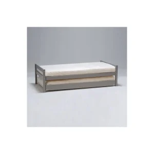 Marque Generique Lit Gigogne JUSTIN 90×200 + 2 Sommiers + 1 Tiroir-lit / Gris marques de renommée 8