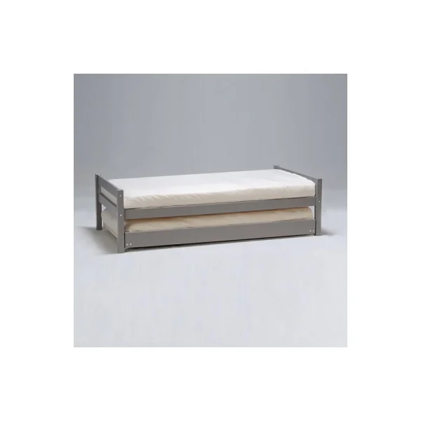 Marque Generique Lit Gigogne JUSTIN 90×200 + 2 Sommiers + 1 Tiroir-lit / Gris marques de renommée 3