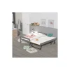Marque Generique Lit Gigogne JUSTIN 90×200 + 2 Sommiers + 1 Tiroir-lit / Gris marques de renommée 17