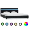 VidaXL Cadre De Lit Avec LED Noir Similicuir 140 X 200 Cm magasin solde 19
