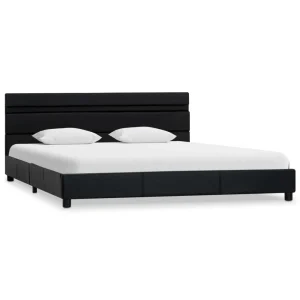 VidaXL Cadre De Lit Avec LED Noir Similicuir 140 X 200 Cm magasin solde 9