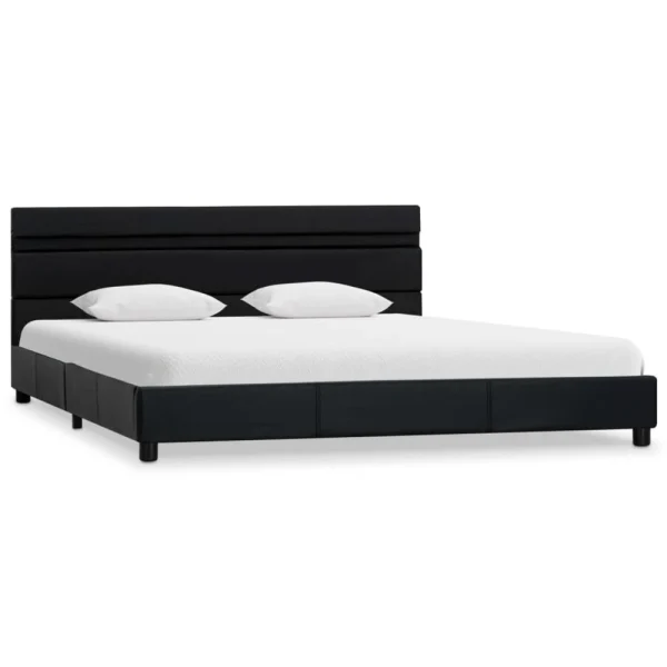 VidaXL Cadre De Lit Avec LED Noir Similicuir 140 X 200 Cm magasin solde 3