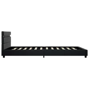 VidaXL Cadre De Lit Avec LED Noir Similicuir 140 X 200 Cm magasin solde 15