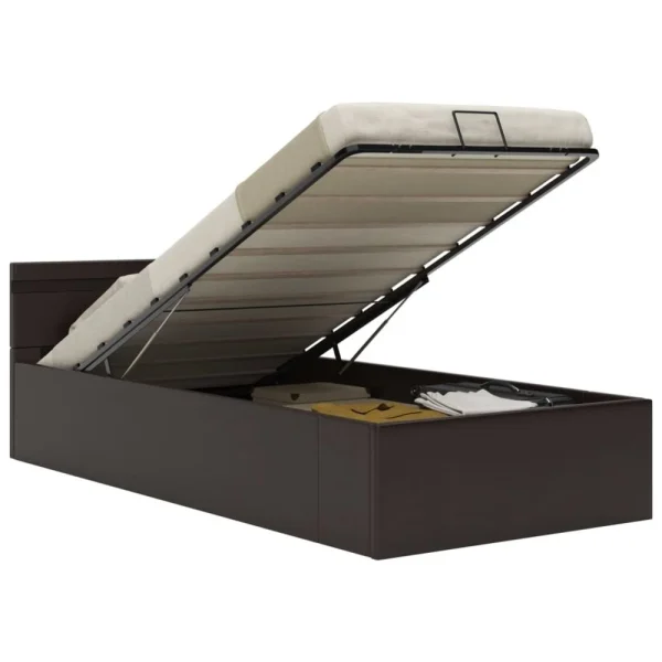 Nouvelle tendance VidaXL Cadre De Lit à Rangement Avec LED Gris Similicuir 90×200 Cm 3