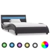 VidaXL Cadre De Lit Avec LED Noir Similicuir 90×200 Cm Livraison Standard/Rapide 17