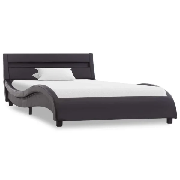 VidaXL Cadre De Lit Avec LED Noir Similicuir 90×200 Cm Livraison Standard/Rapide 3