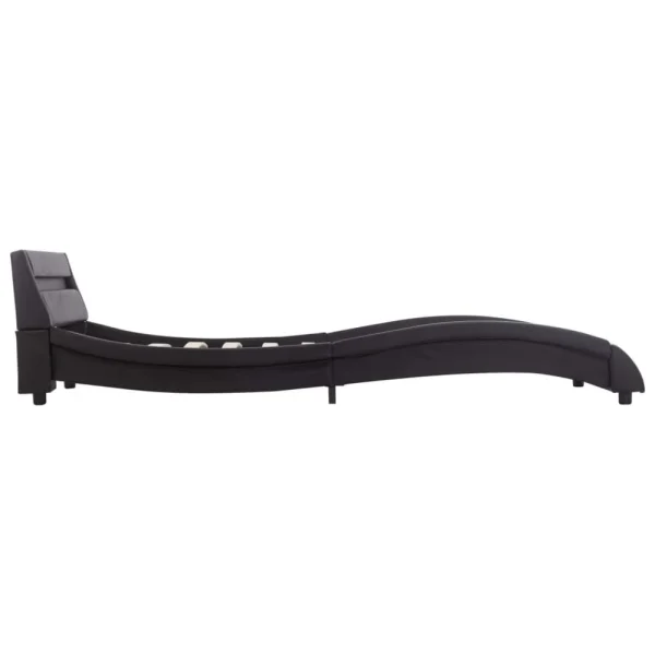 VidaXL Cadre De Lit Avec LED Noir Similicuir 90×200 Cm Livraison Standard/Rapide 6