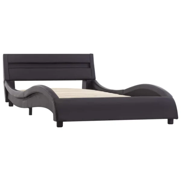 VidaXL Cadre De Lit Avec LED Noir Similicuir 90×200 Cm Livraison Standard/Rapide 4