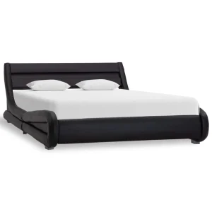 mode pas cher VidaXL Cadre De Lit Avec LED Noir Similicuir 160 X 200 Cm 9