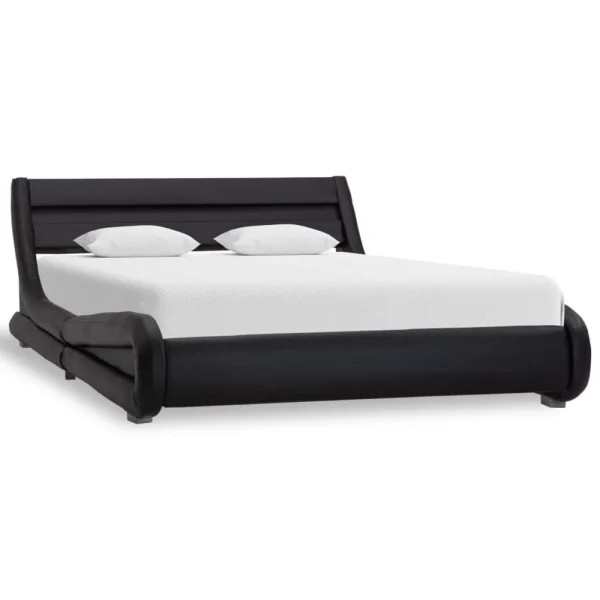 mode pas cher VidaXL Cadre De Lit Avec LED Noir Similicuir 160 X 200 Cm 3