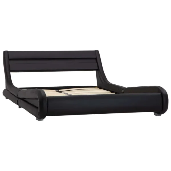 mode pas cher VidaXL Cadre De Lit Avec LED Noir Similicuir 160 X 200 Cm 4
