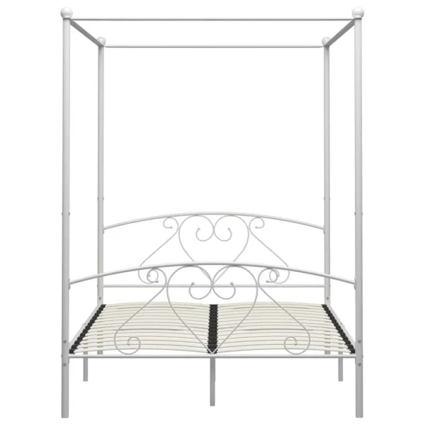 VidaXL Cadre De Lit à Baldaquin Blanc Métal 160 X 200 Cm achat pas cher 4