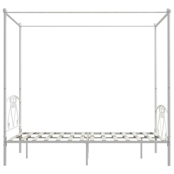 VidaXL Cadre De Lit à Baldaquin Blanc Métal 160 X 200 Cm achat pas cher 5