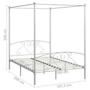 VidaXL Cadre De Lit à Baldaquin Blanc Métal 160 X 200 Cm achat pas cher 15