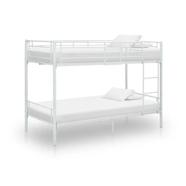 VidaXL Lit Superposé Blanc Métal 90×200 Cm magasin pas cher 1