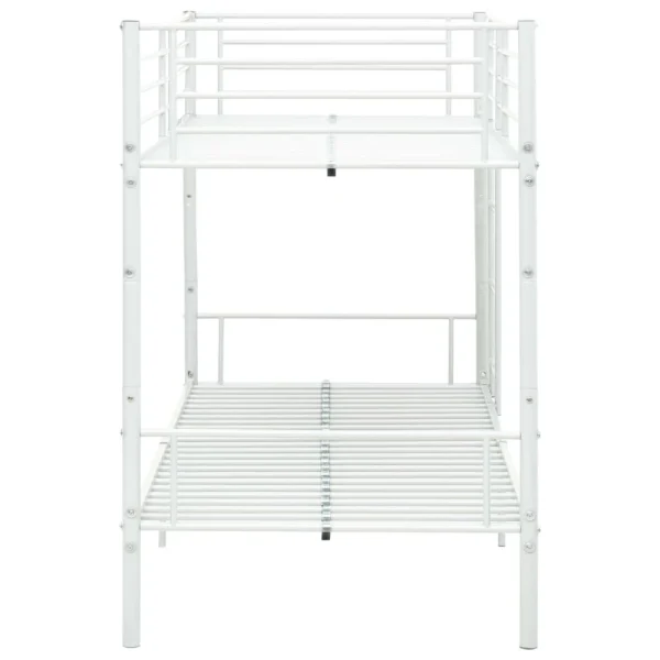 VidaXL Lit Superposé Blanc Métal 90×200 Cm magasin pas cher 4