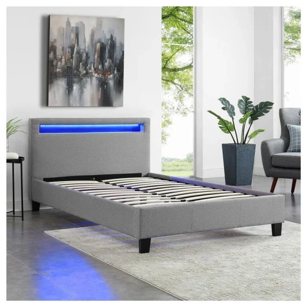 IDIMEX Lit Simple Pour Adulte MARISELA Avec Sommier 120×190 Cm 1 Place Et Dem… design à la mode 3