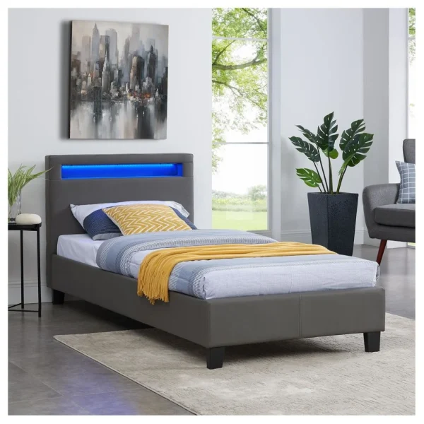 IDIMEX Lit Simple Pour Adulte Ou Enfant LUCENO Avec Sommier 90×190 Cm 1 Place… bas prix 5