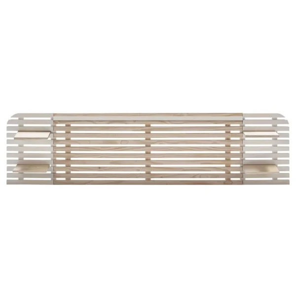 Achat Altobuy ALIX – Tête De Lit L.240cm Bois Massif Naturel Et Blanc 1