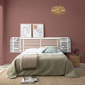 Achat Altobuy ALIX – Tête De Lit L.240cm Bois Massif Naturel Et Blanc 10