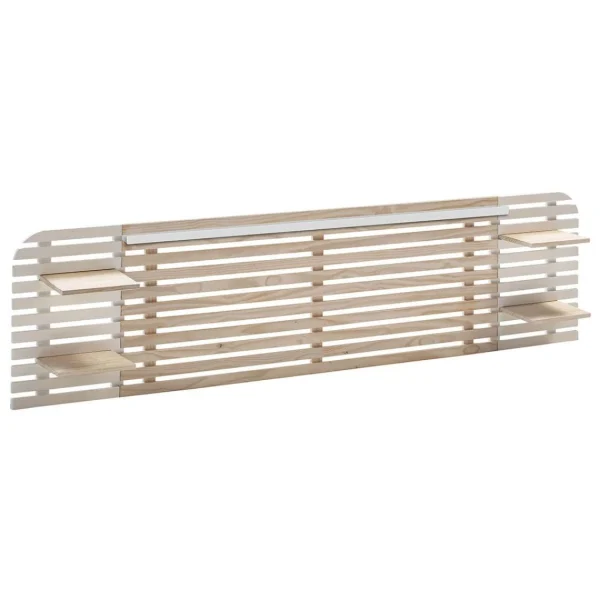 Achat Altobuy ALIX – Tête De Lit L.240cm Bois Massif Naturel Et Blanc 5