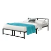 Cadre De Lit Double Meran En Métal 140 X 200 Cm Noir [en.casa] shopping pas cher 17