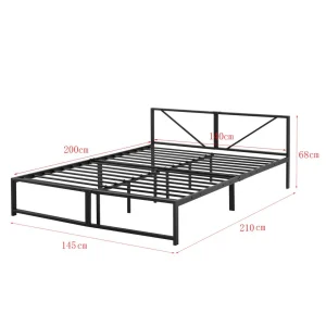 Cadre De Lit Double Meran En Métal 140 X 200 Cm Noir [en.casa] shopping pas cher 11