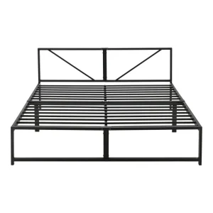 Cadre De Lit Double Meran En Métal 140 X 200 Cm Noir [en.casa] shopping pas cher 13