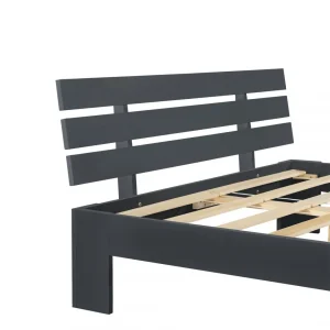 site officiel Decoshop26 Cadre De Lit Pour Adultes Avec Sommier à Lattes En Bois De Pin Gris F… 11