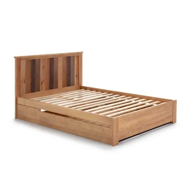 pas cher Tousmesmeubles Cadre + Tête De Lit 140*190 Cm Avec Tiroir Bois – NANATI 1
