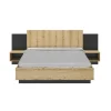 Tousmesmeubles Cadre + Tête De Lit 160*200 + Chevets Chêne/Noir – FIP magasin en ligne france 11