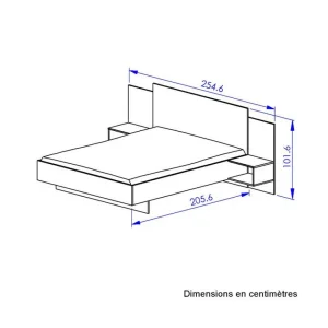 Tousmesmeubles Cadre + Tête De Lit 160*200 + Chevets Chêne/Noir – FIP magasin en ligne france 12