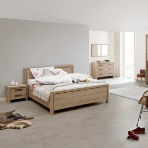 boutique pas cher Tousmesmeubles Cadre + Tête De Lit 160*200 Cm Bois Clair – ANAELLE 11