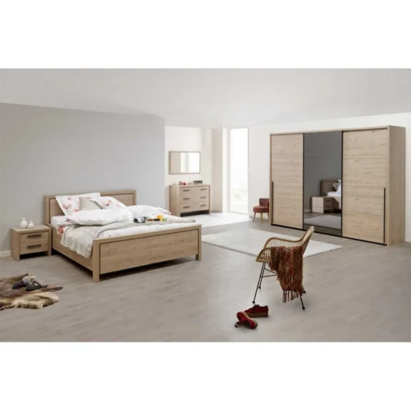 boutique pas cher Tousmesmeubles Cadre + Tête De Lit 160*200 Cm Bois Clair – ANAELLE 5