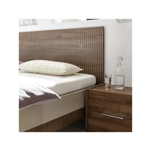 luxe soldes Tousmesmeubles Cadre + Tête De Lit 180*200 Cm Noyer Foncé – ANIECE 5