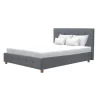 Pas Cher Magasin Soldes CSTORE CHARLIE – Lit Adulte – Tissu Aspect Lin Gris Foncé – Sommier Inclus -… 17