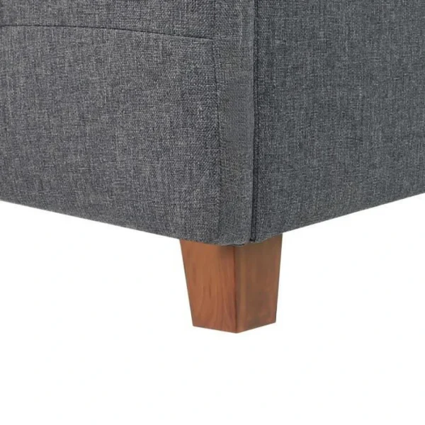 Pas Cher Magasin Soldes CSTORE CHARLIE – Lit Adulte – Tissu Aspect Lin Gris Foncé – Sommier Inclus -… 5