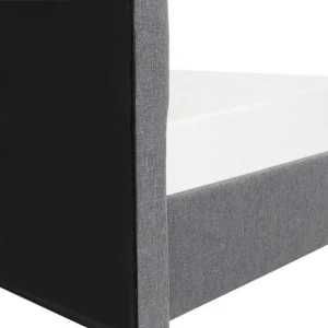 Pas Cher Magasin Soldes CSTORE CHARLIE – Lit Adulte – Tissu Aspect Lin Gris Foncé – Sommier Inclus -… 15