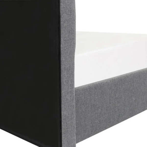 Pas Cher Magasin Soldes CSTORE CHARLIE – Lit Adulte – Tissu Aspect Lin Gris Foncé – Sommier Inclus -… 6